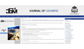 نشریه Journal of Geomine دانشگاه بیرجند به پایگاه استنادی علوم جهان اسلام (ISC) پیوست